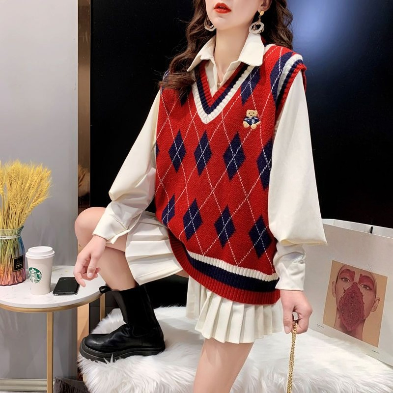 Winter Clothing Offer - Gilet in maglia rossa per donna