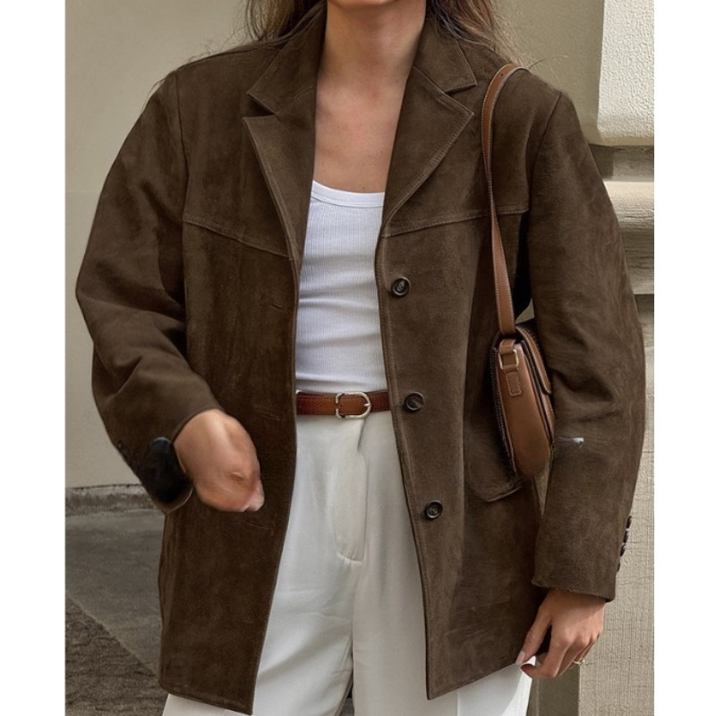 Winter Clothing Amazon - Giacca in pelle scamosciata da donna