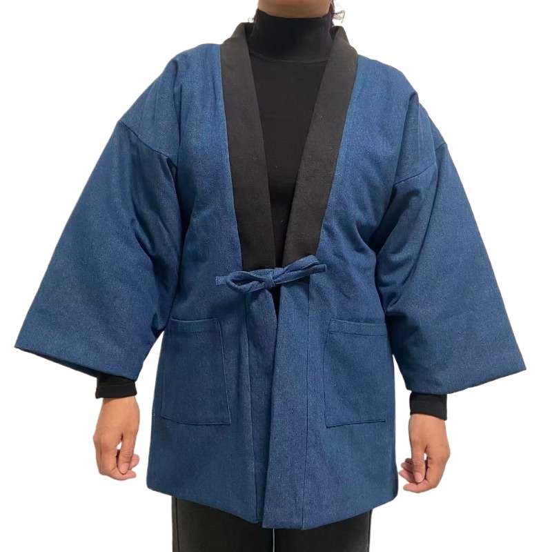 Traditional Winter Japanese Clothing - Uomo Donna Giacca in denim Hanten
